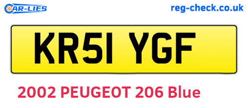 KR51YGF are the vehicle registration plates.