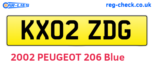 KX02ZDG are the vehicle registration plates.