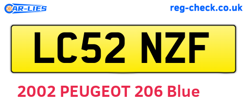 LC52NZF are the vehicle registration plates.