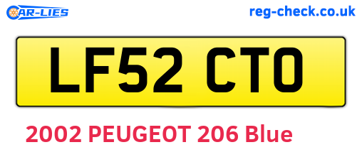 LF52CTO are the vehicle registration plates.