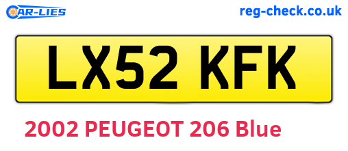 LX52KFK are the vehicle registration plates.