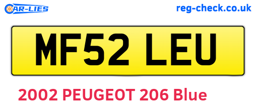 MF52LEU are the vehicle registration plates.