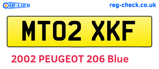 MT02XKF are the vehicle registration plates.