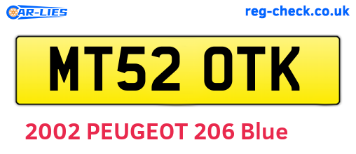MT52OTK are the vehicle registration plates.