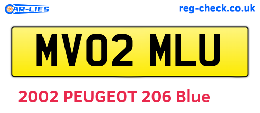 MV02MLU are the vehicle registration plates.