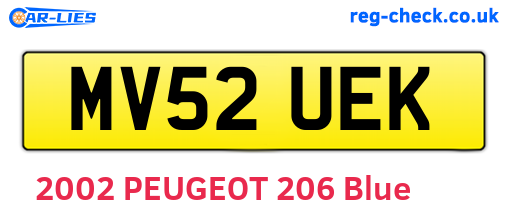 MV52UEK are the vehicle registration plates.