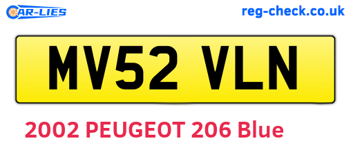 MV52VLN are the vehicle registration plates.