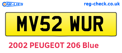 MV52WUR are the vehicle registration plates.
