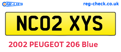 NC02XYS are the vehicle registration plates.