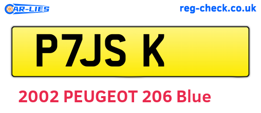 P7JSK are the vehicle registration plates.