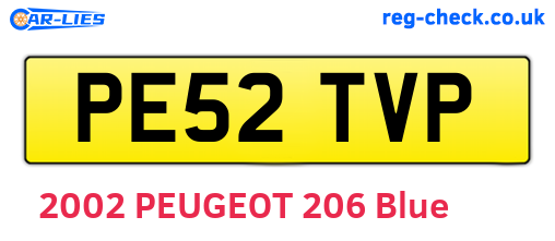 PE52TVP are the vehicle registration plates.