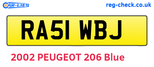 RA51WBJ are the vehicle registration plates.