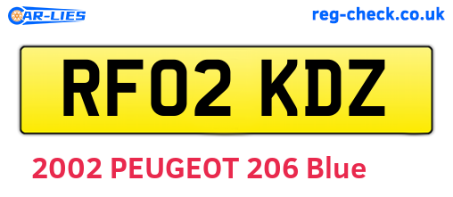 RF02KDZ are the vehicle registration plates.