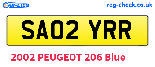 SA02YRR are the vehicle registration plates.