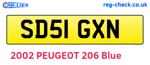 SD51GXN are the vehicle registration plates.