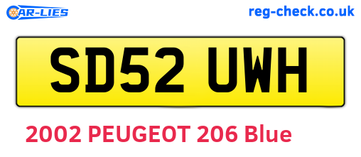 SD52UWH are the vehicle registration plates.