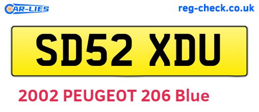 SD52XDU are the vehicle registration plates.