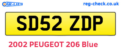 SD52ZDP are the vehicle registration plates.