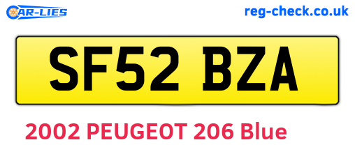 SF52BZA are the vehicle registration plates.