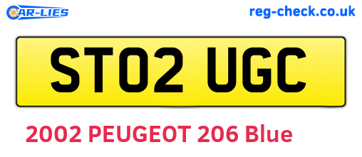 ST02UGC are the vehicle registration plates.