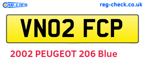 VN02FCP are the vehicle registration plates.