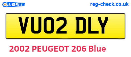 VU02DLY are the vehicle registration plates.