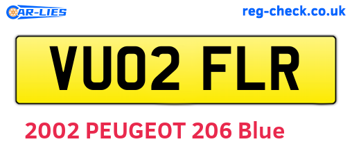 VU02FLR are the vehicle registration plates.
