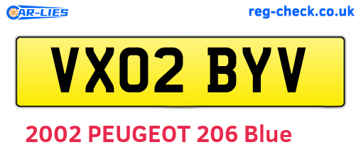 VX02BYV are the vehicle registration plates.