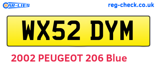 WX52DYM are the vehicle registration plates.