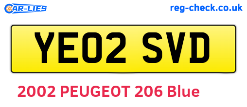 YE02SVD are the vehicle registration plates.