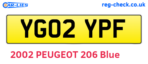 YG02YPF are the vehicle registration plates.