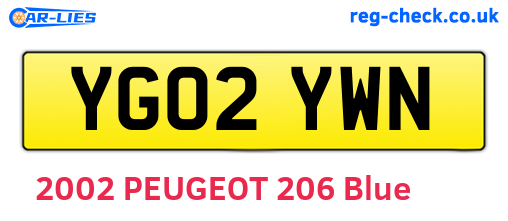 YG02YWN are the vehicle registration plates.