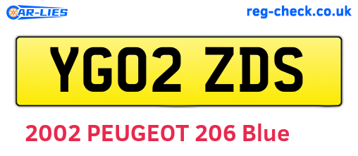 YG02ZDS are the vehicle registration plates.