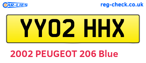 YY02HHX are the vehicle registration plates.