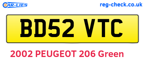 BD52VTC are the vehicle registration plates.