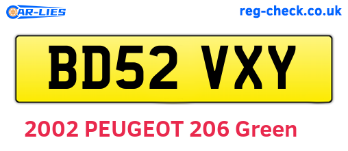 BD52VXY are the vehicle registration plates.