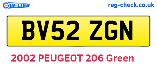 BV52ZGN are the vehicle registration plates.