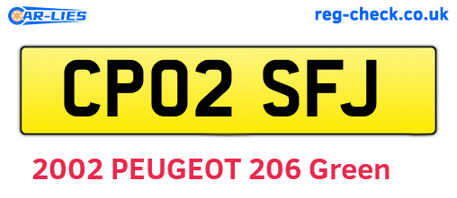 CP02SFJ are the vehicle registration plates.