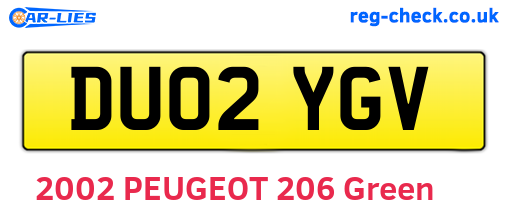 DU02YGV are the vehicle registration plates.