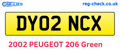 DY02NCX are the vehicle registration plates.