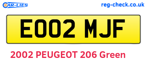EO02MJF are the vehicle registration plates.