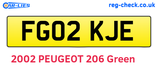 FG02KJE are the vehicle registration plates.
