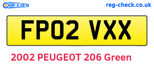 FP02VXX are the vehicle registration plates.