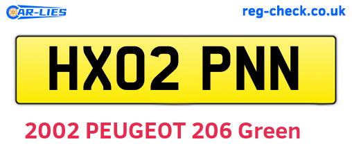 HX02PNN are the vehicle registration plates.