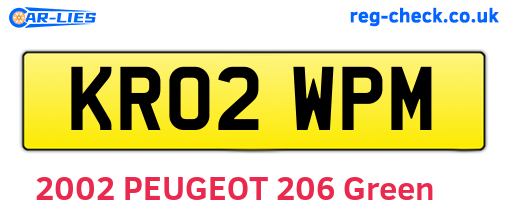 KR02WPM are the vehicle registration plates.