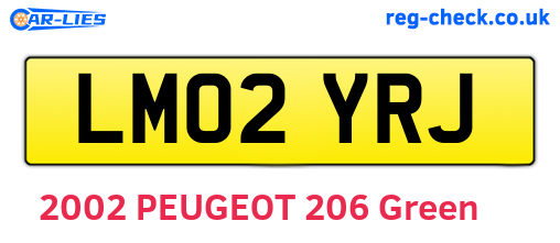 LM02YRJ are the vehicle registration plates.