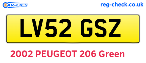 LV52GSZ are the vehicle registration plates.