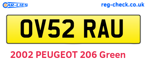OV52RAU are the vehicle registration plates.