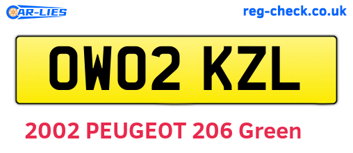 OW02KZL are the vehicle registration plates.