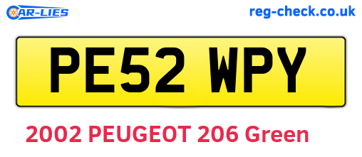 PE52WPY are the vehicle registration plates.